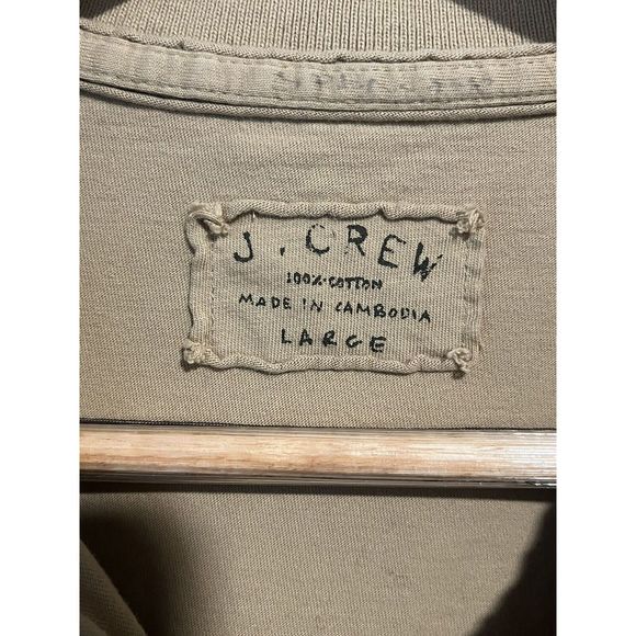 (Sold)J. Crew Polo Shirt Men's Large L Short Sleeve Brown Striped Polo Shirt - Picture 6 of 8